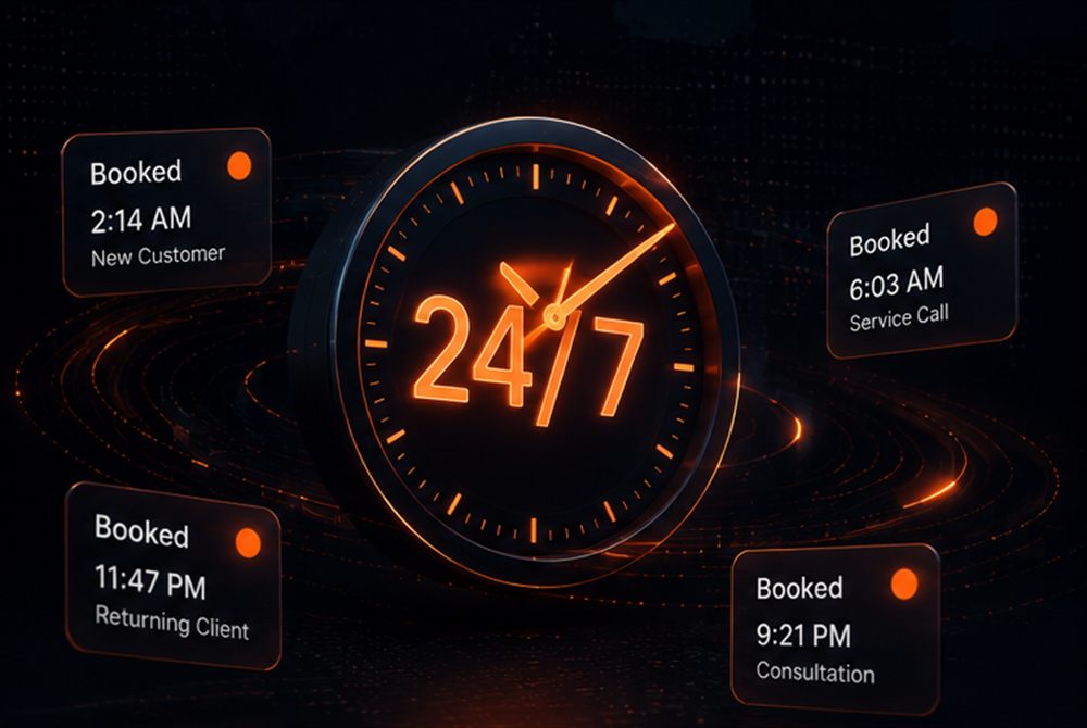 AI answering service handling calls around the clock with 24/7 coverage