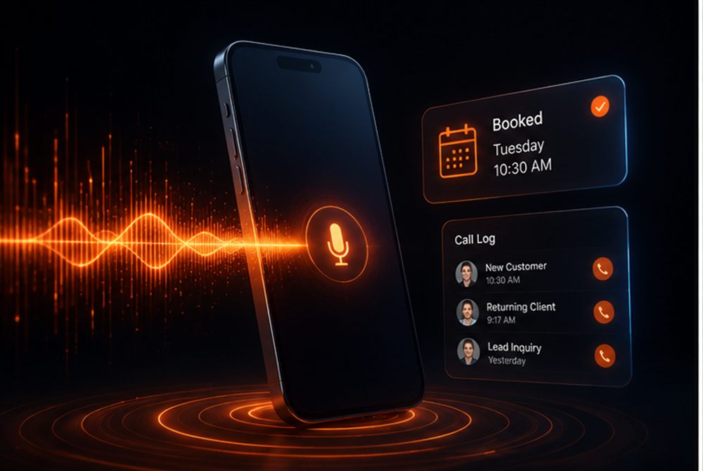 AI voice agent answering an inbound call and booking an appointment